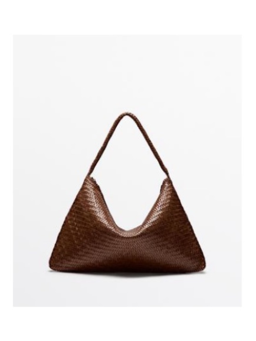 Massimo Dutti Woven Brown Leather Satchel Bag 6900/607/702 - Picture 12 of 12